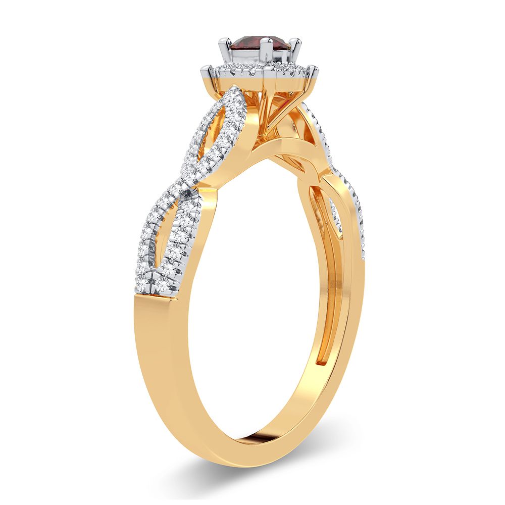 0.12 ct Ruby & Diamond Ring in 14K Gold