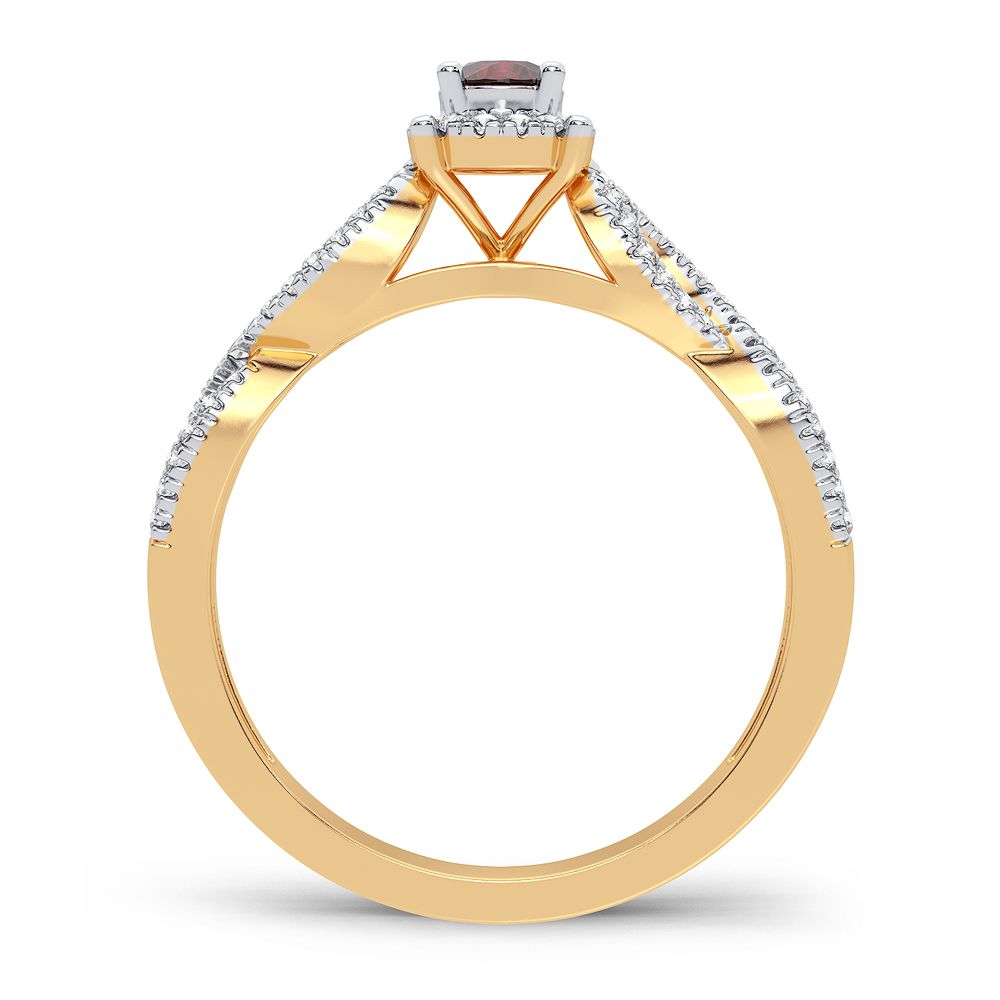 0.12 ct Ruby & Diamond Ring in 14K Gold