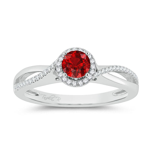 0.10 ct Ruby & Diamond Ring in 14K Gold