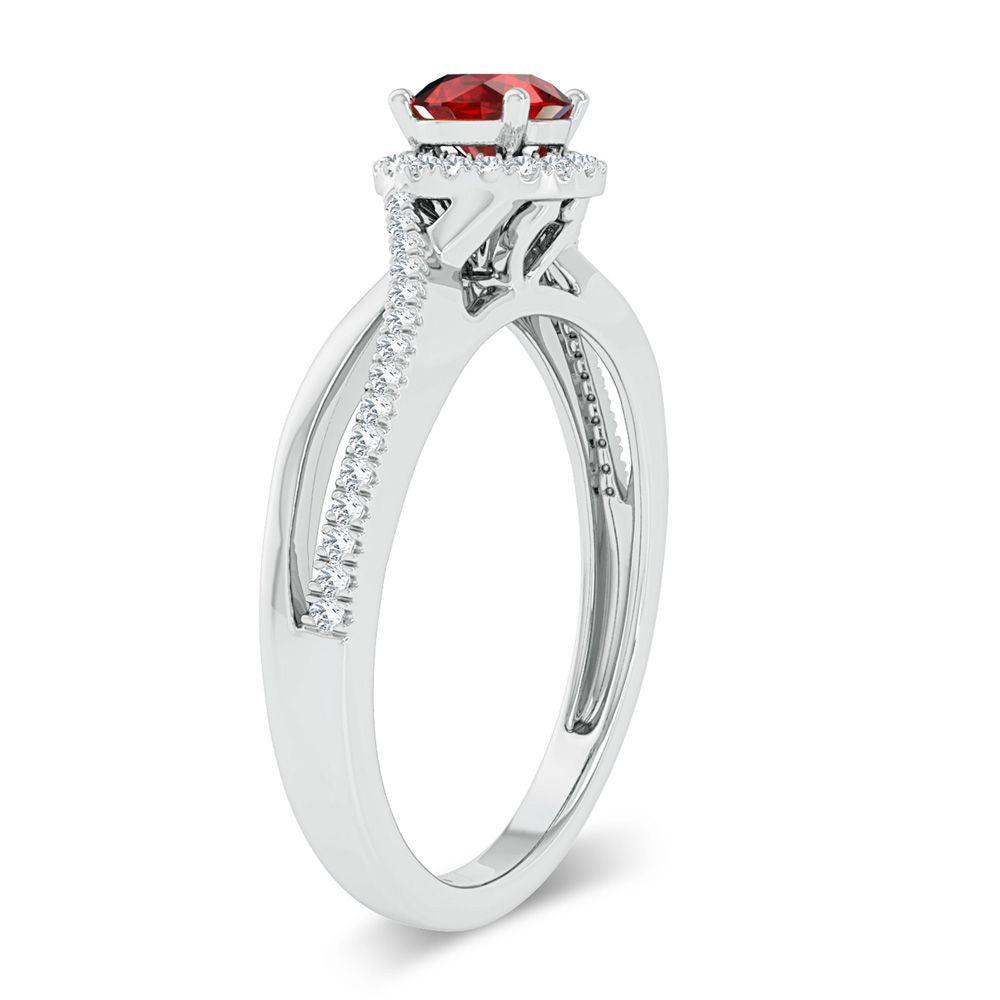 0.10 ct Ruby & Diamond Ring in 14K Gold