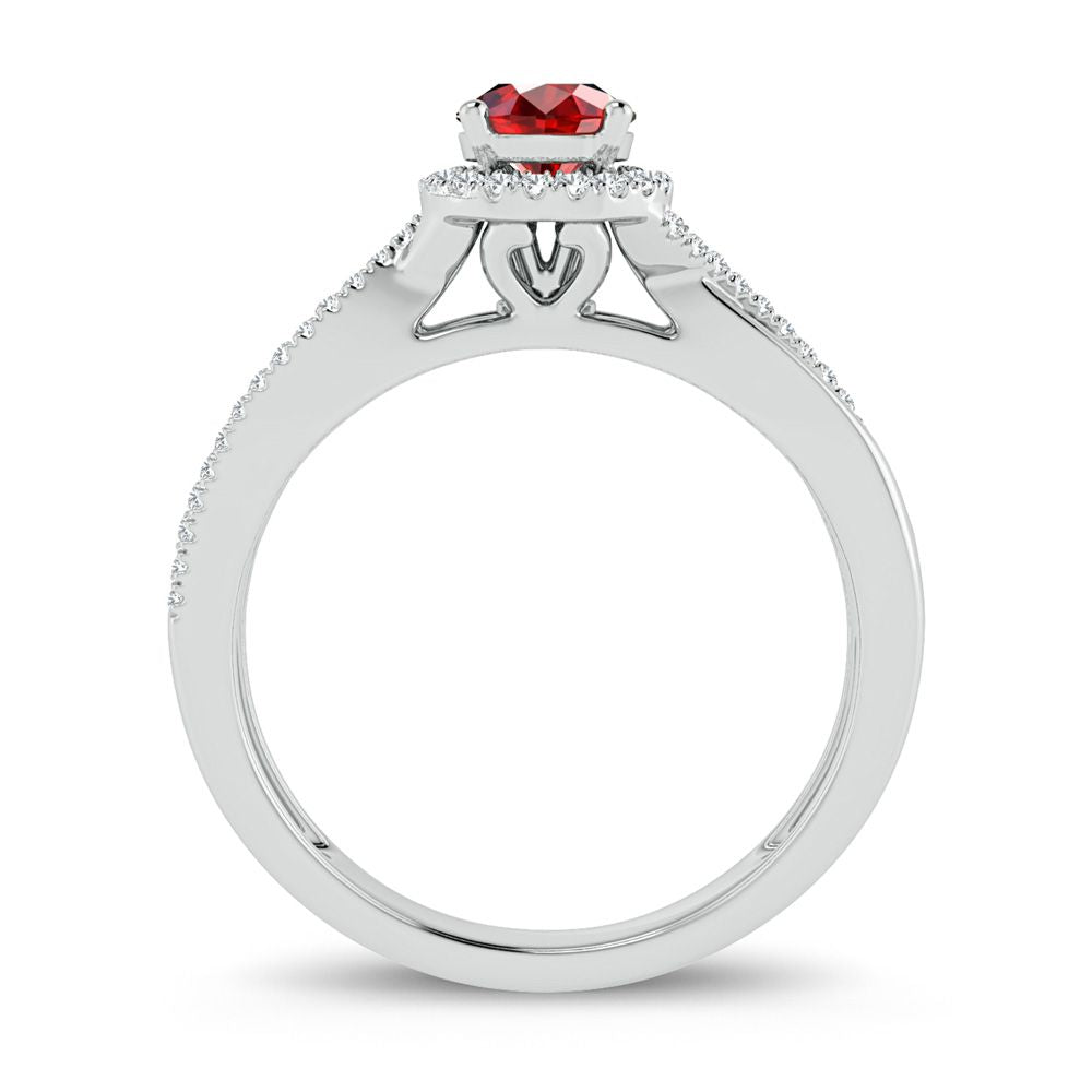 0.10 ct Ruby & Diamond Ring in 14K Gold