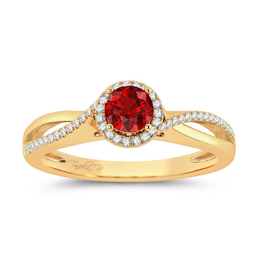 0.10 ct Ruby & Diamond Ring in 14K Gold