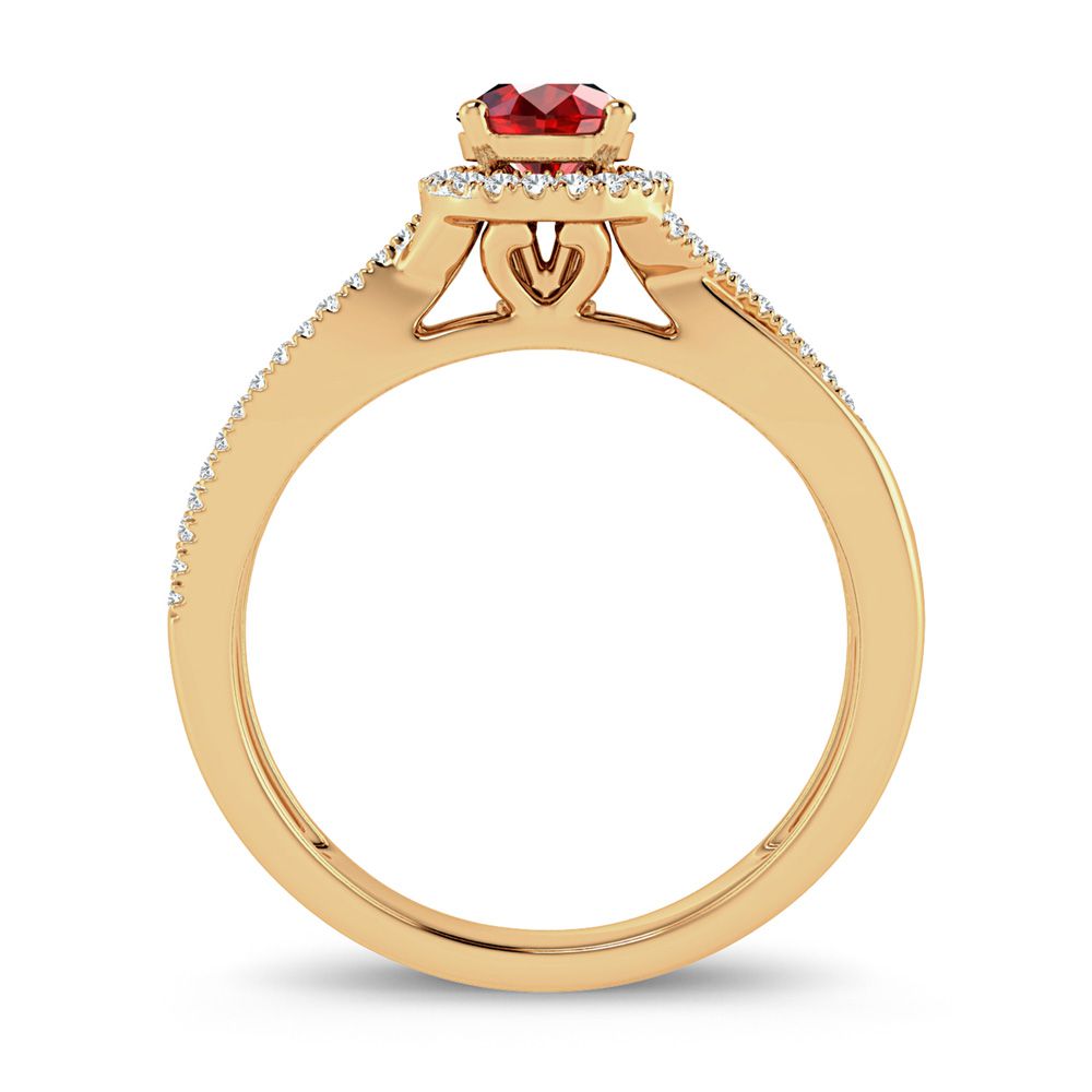 0.10 ct Ruby & Diamond Ring in 14K Gold
