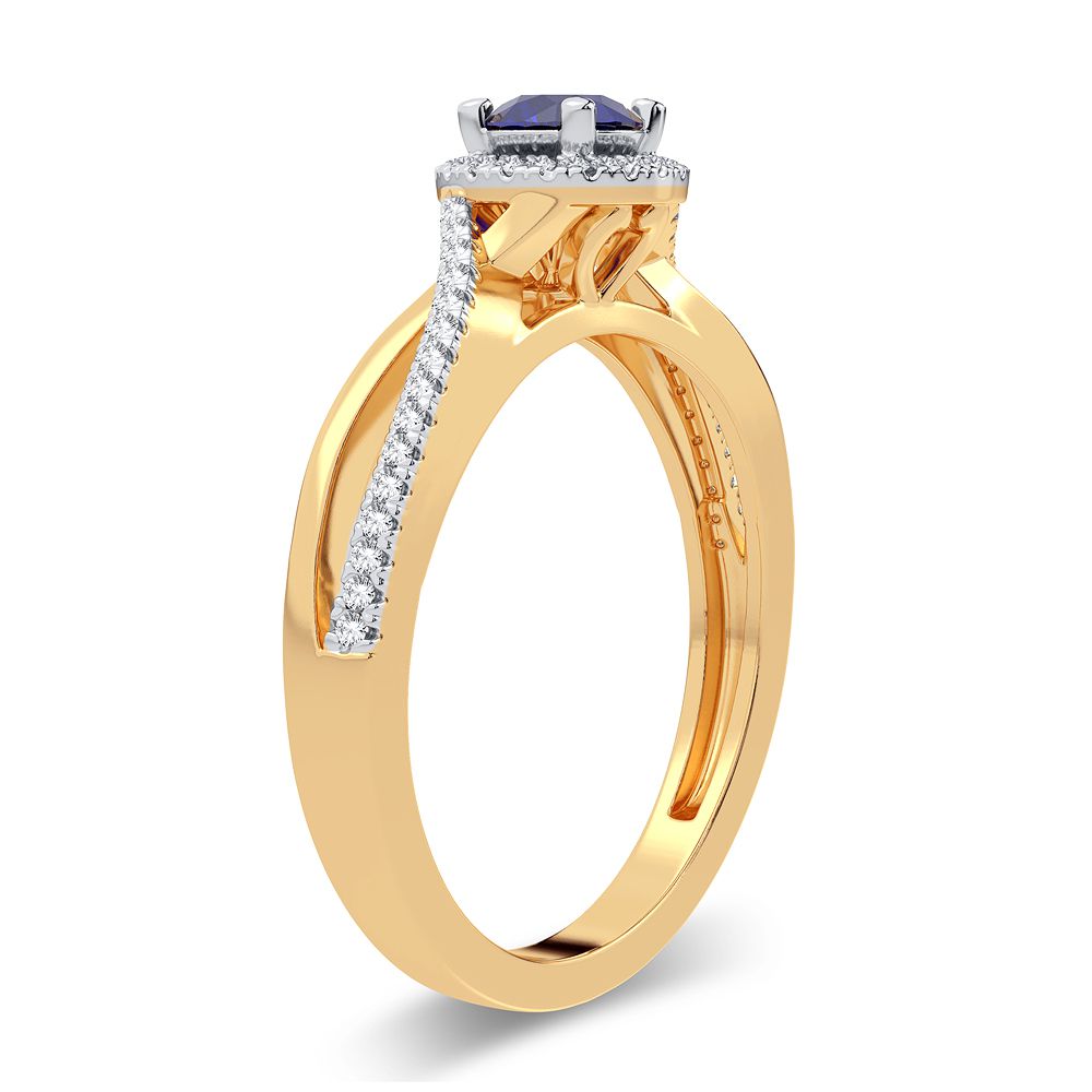 0.10 ct Sapphire & Diamond Ring in 14K Gold