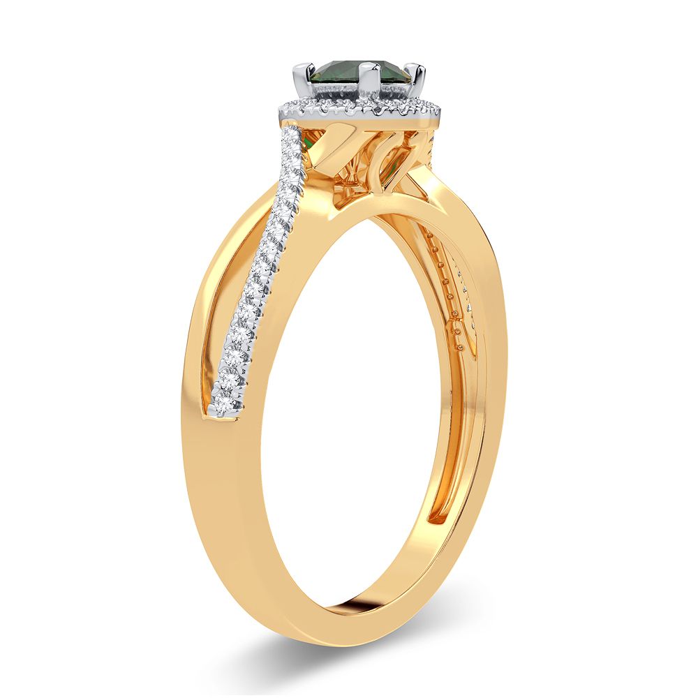 0.10 ct Emerald & Diamond Ring in 14K Gold