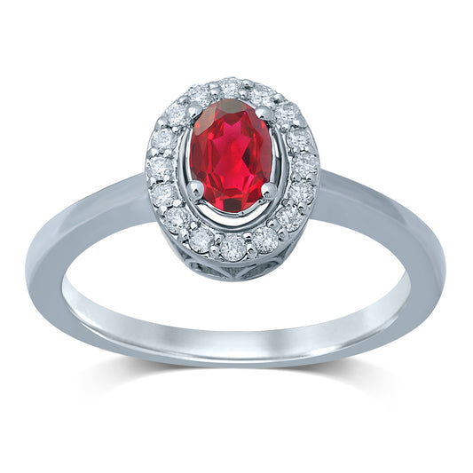 0.15 ct Ruby & Diamond Ring in 14K Gold