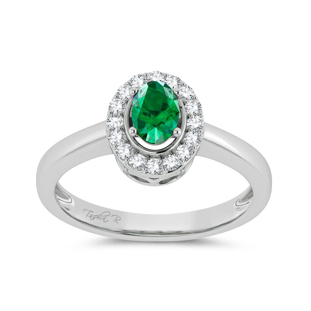 0.15 ct Emerald & Diamond Ring in 14K Gold
