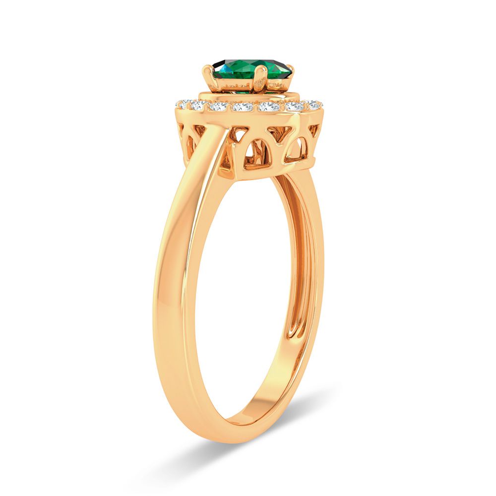 0.15 ct Emerald & Diamond Ring in 14K Gold