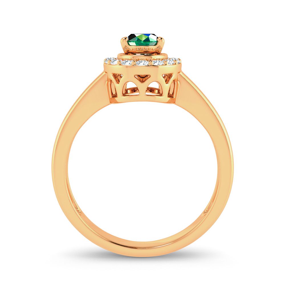 0.15 ct Emerald & Diamond Ring in 14K Gold