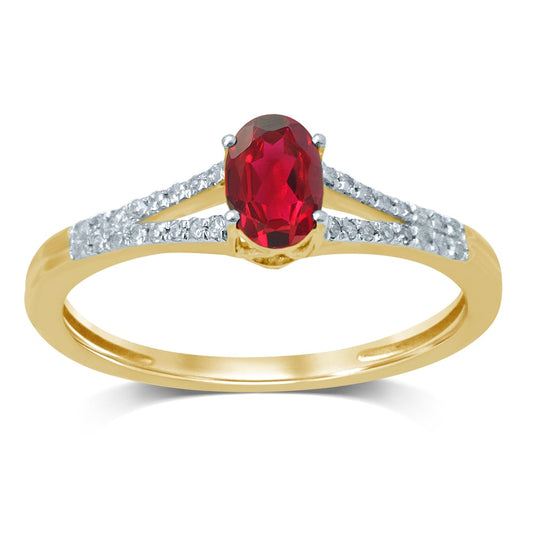 0.10 ct Ruby & Diamond Ring in 14K Gold