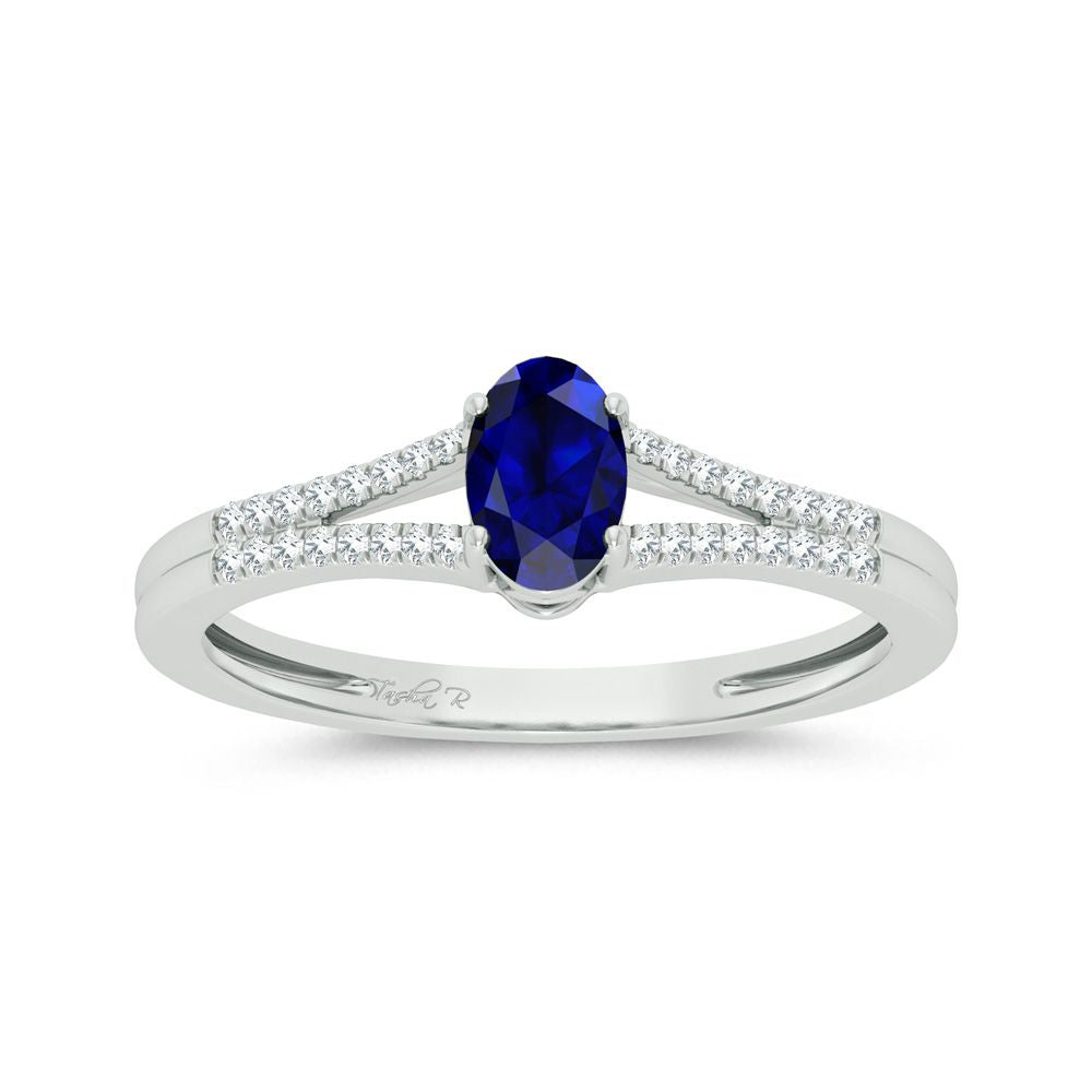 0.10 ct Sapphire & Diamond Ring in 14K Gold