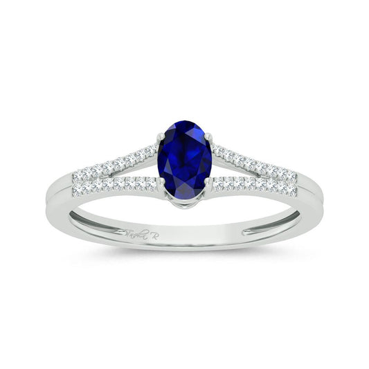 0.10 ct Sapphire & Diamond Ring in 14K Gold