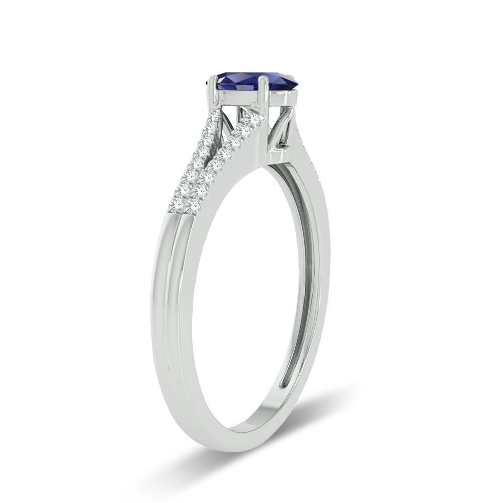 0.10 ct Sapphire & Diamond Ring in 14K Gold
