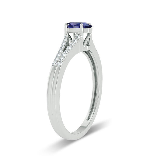 0.10 ct Sapphire & Diamond Ring in 14K Gold