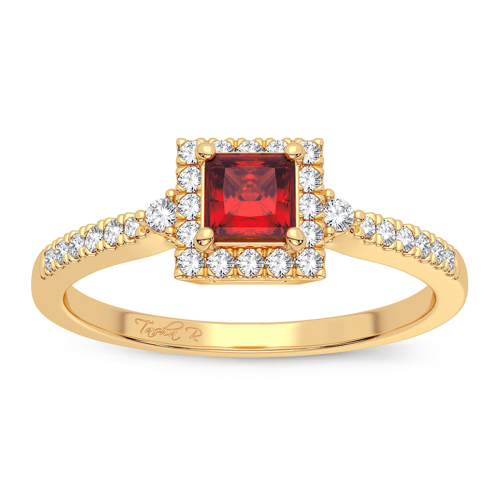 0.14 ct Ruby & Diamond Ring in 14K Gold