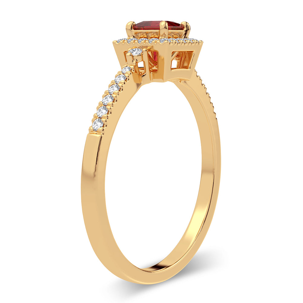0.14 ct Ruby & Diamond Ring in 14K Gold