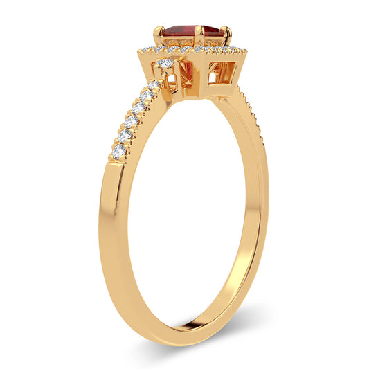 0.14 ct Ruby & Diamond Ring in 14K Gold