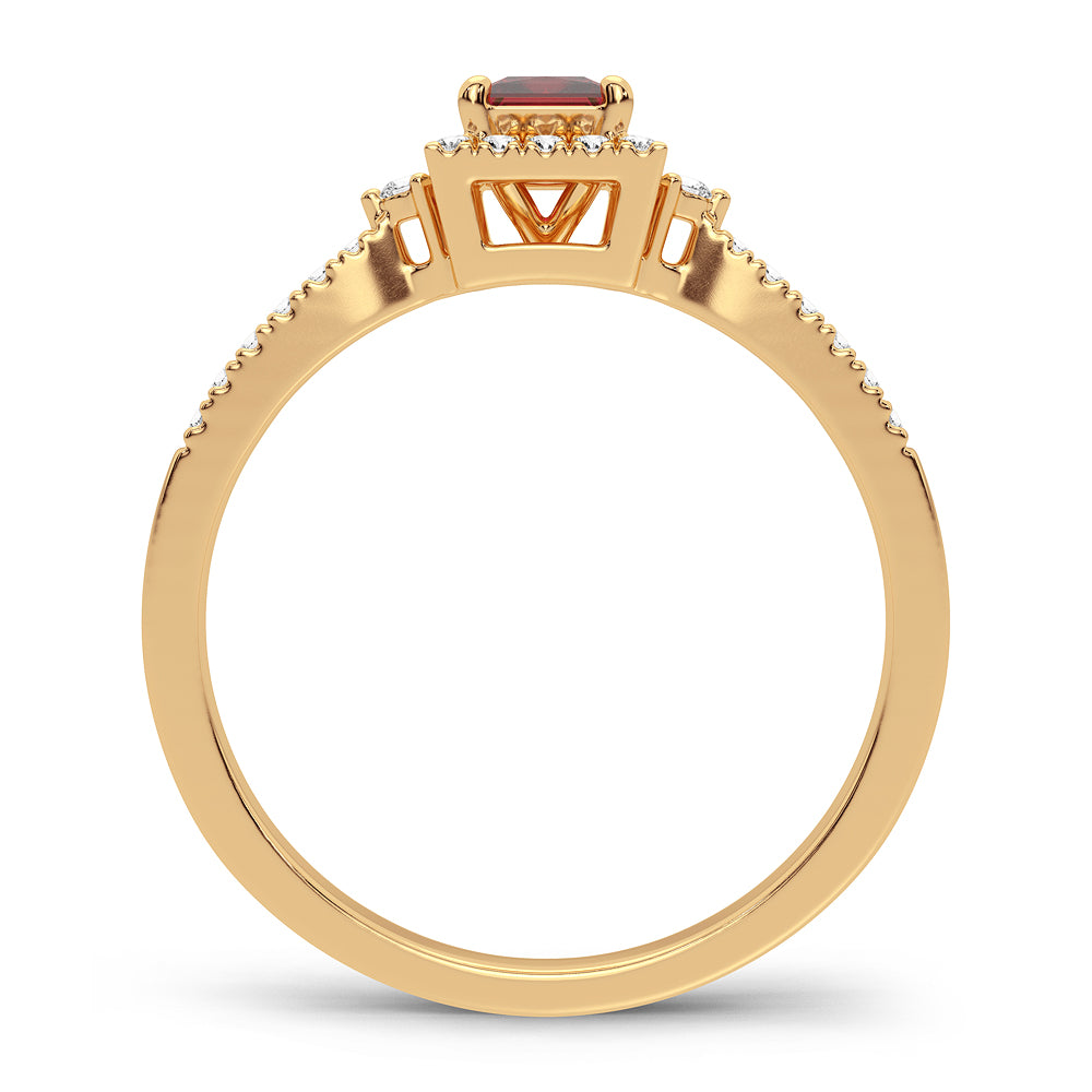 0.14 ct Ruby & Diamond Ring in 14K Gold