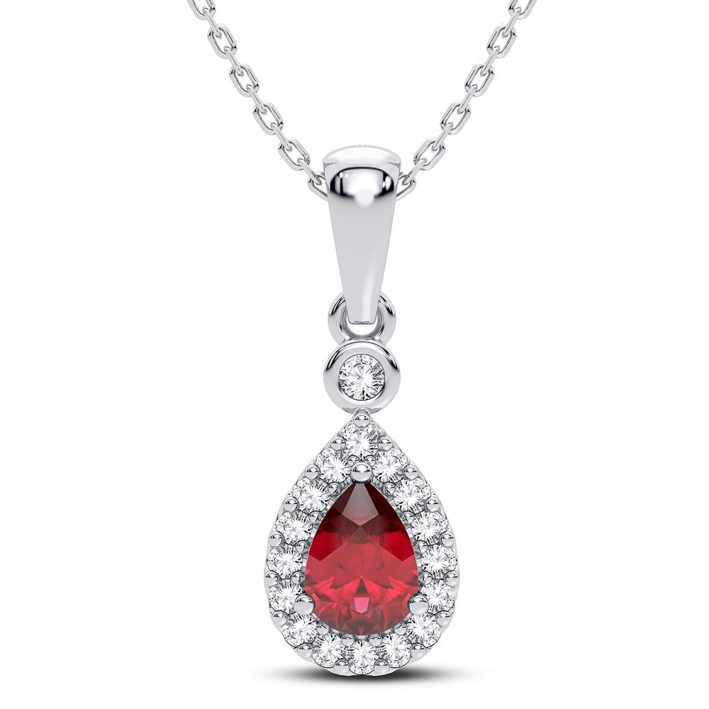 0.10 ct Ruby & Diamond Pendant in 14K Gold