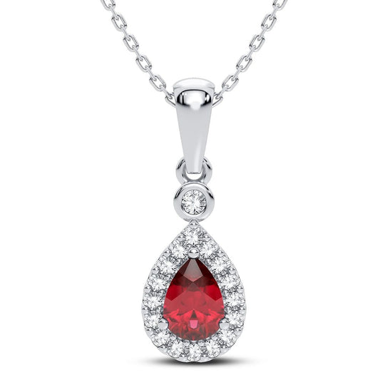 0.10 ct Ruby & Diamond Pendant in 14K Gold