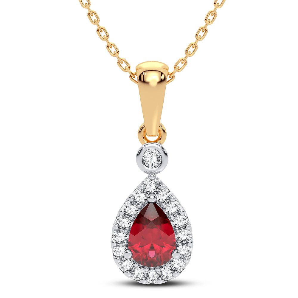 0.10 ct Ruby & Diamond Pendant in 14K Gold