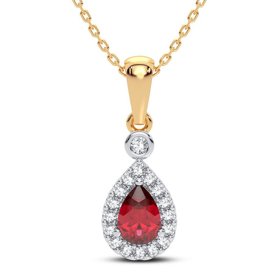 0.10 ct Ruby & Diamond Pendant in 14K Gold