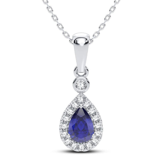 0.10 ct Sapphire & Diamond Pendant in 14K Gold