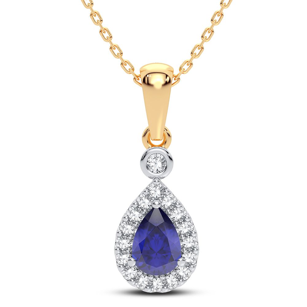 0.10 ct Sapphire & Diamond Pendant in 14K Gold