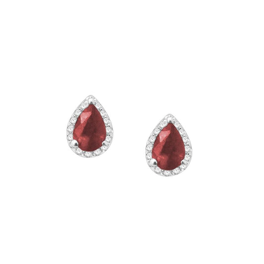 0.18 ct Ruby & Diamond Earrings in 14K Gold