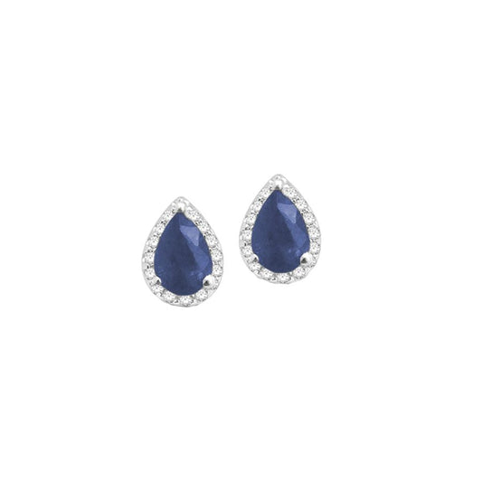 0.18 ct Sapphire & Diamond Earrings in 14K Gold