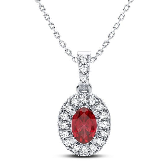 0.35 ct Ruby & Diamond Pendant in 14K Gold