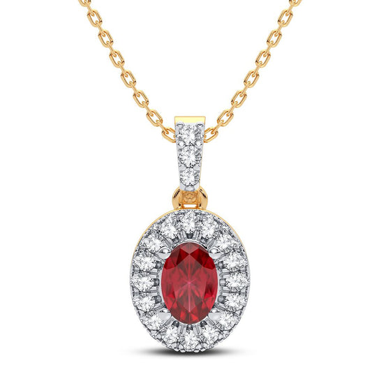 0.35 ct Ruby & Diamond Pendant in 14K Gold