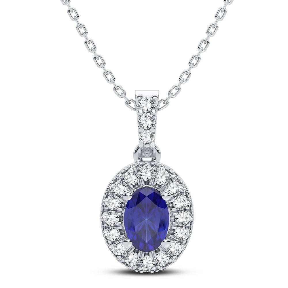0.35 ct Sapphire & Diamond Pendant in 14K Gold