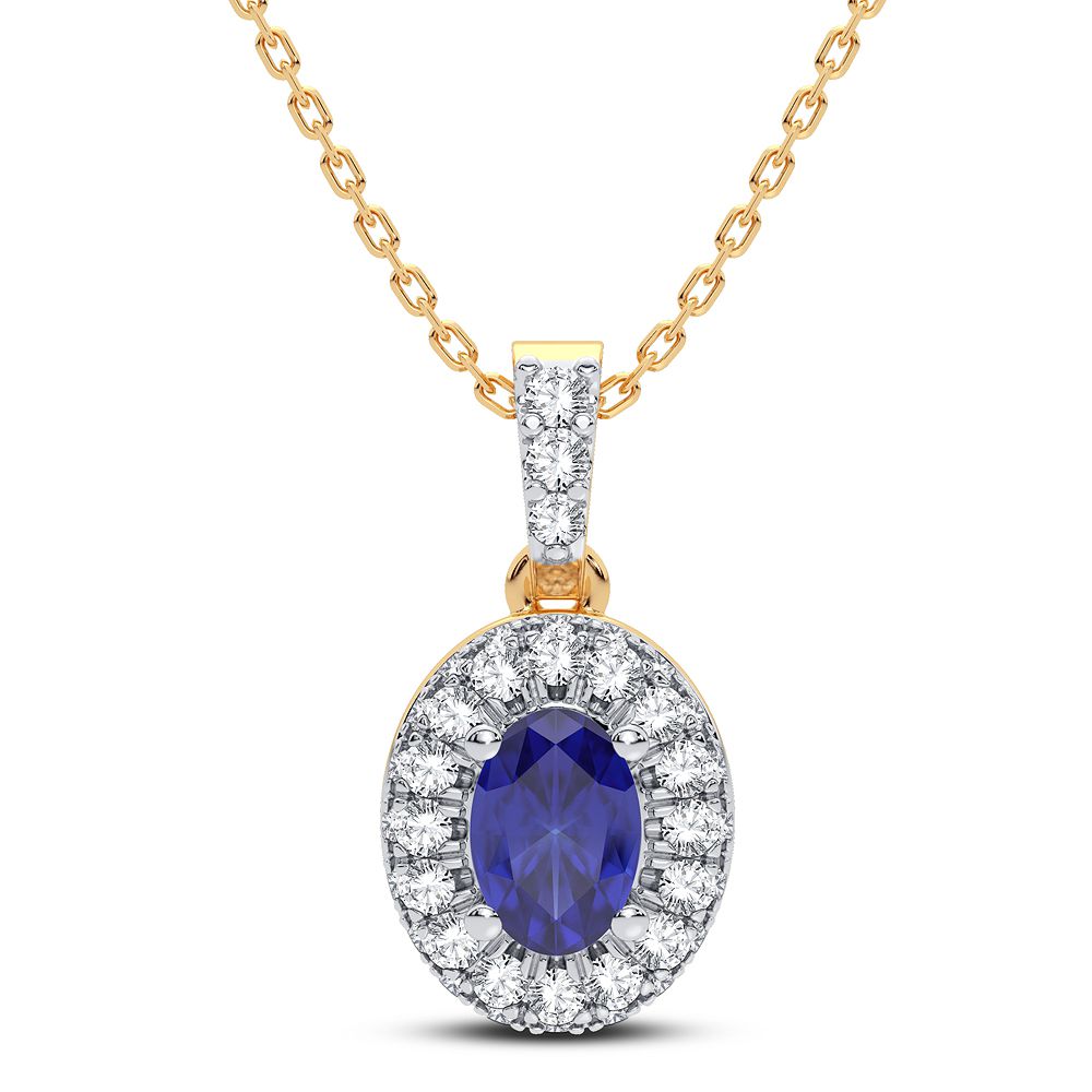 0.35 ct Sapphire & Diamond Pendant in 14K Gold