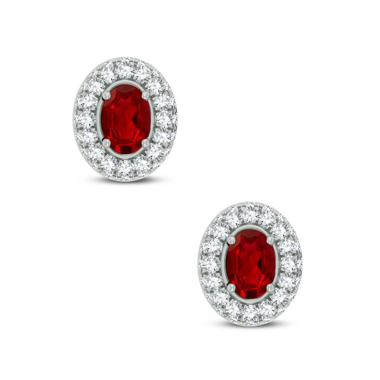 0.56 ct Ruby & Diamond Earrings in 14K Gold