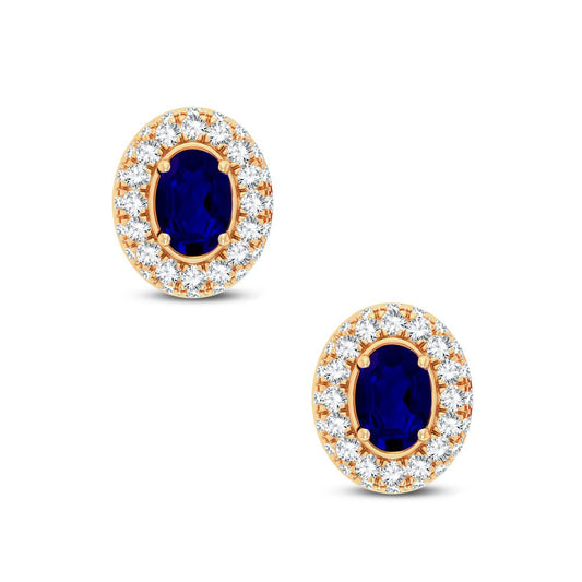 0.57 ct Sapphire & Diamond Earrings in 14K Gold