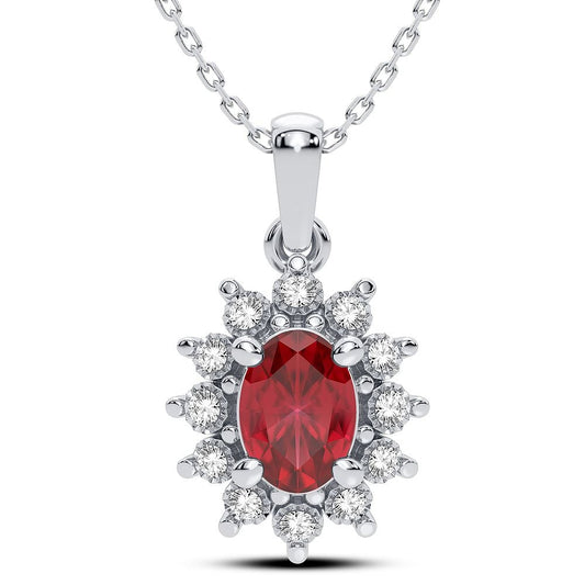 0.05 ct Ruby & Diamond Pendant in 14K Gold