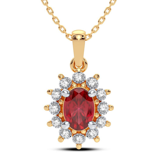 0.05 ct Ruby & Diamond Pendant in 14K Gold