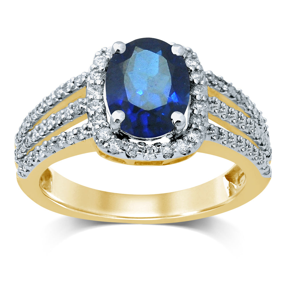 0.50 ct Sapphire & Diamond Ring in 14K Gold