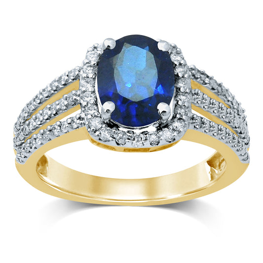0.50 ct Sapphire & Diamond Ring in 14K Gold