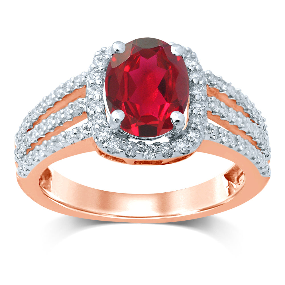 0.50 ct Ruby & Diamond Ring in 14K Gold