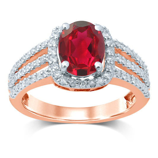 0.50 ct Ruby & Diamond Ring in 14K Gold