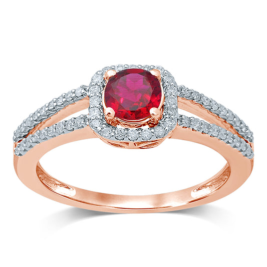 0.25 ct Ruby & Diamond Ring in 14K Gold
