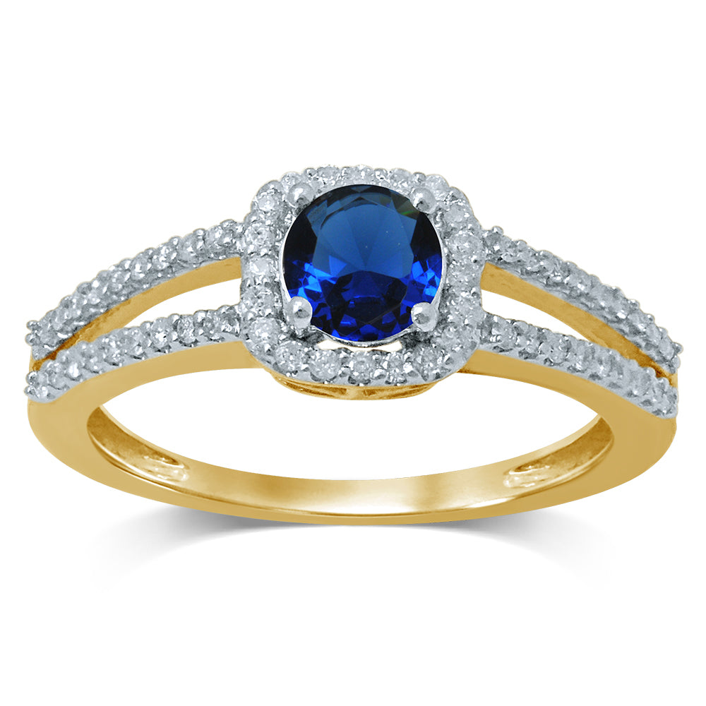 0.25 ct Sapphire & Diamond Ring in 14K Gold