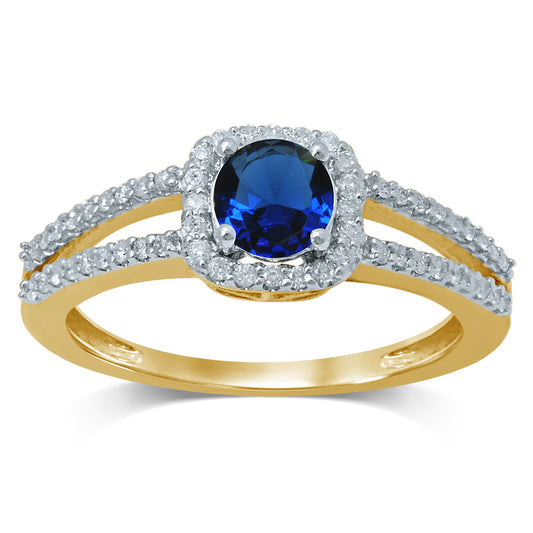 0.25 ct Sapphire & Diamond Ring in 14K Gold