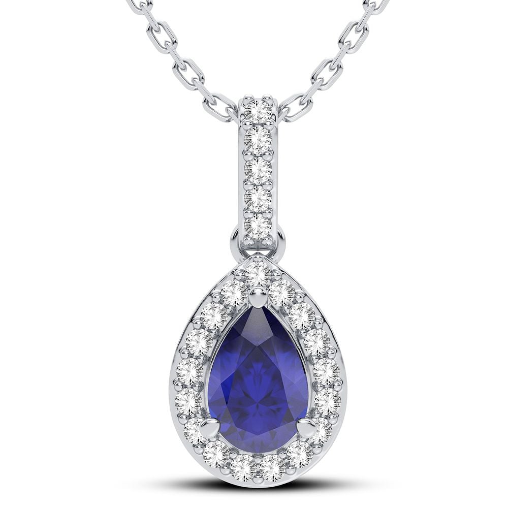 0.10 ct Sapphire & Diamond Pendant in 14K Gold