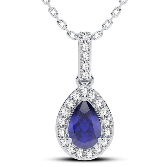 0.10 ct Sapphire & Diamond Pendant in 14K Gold