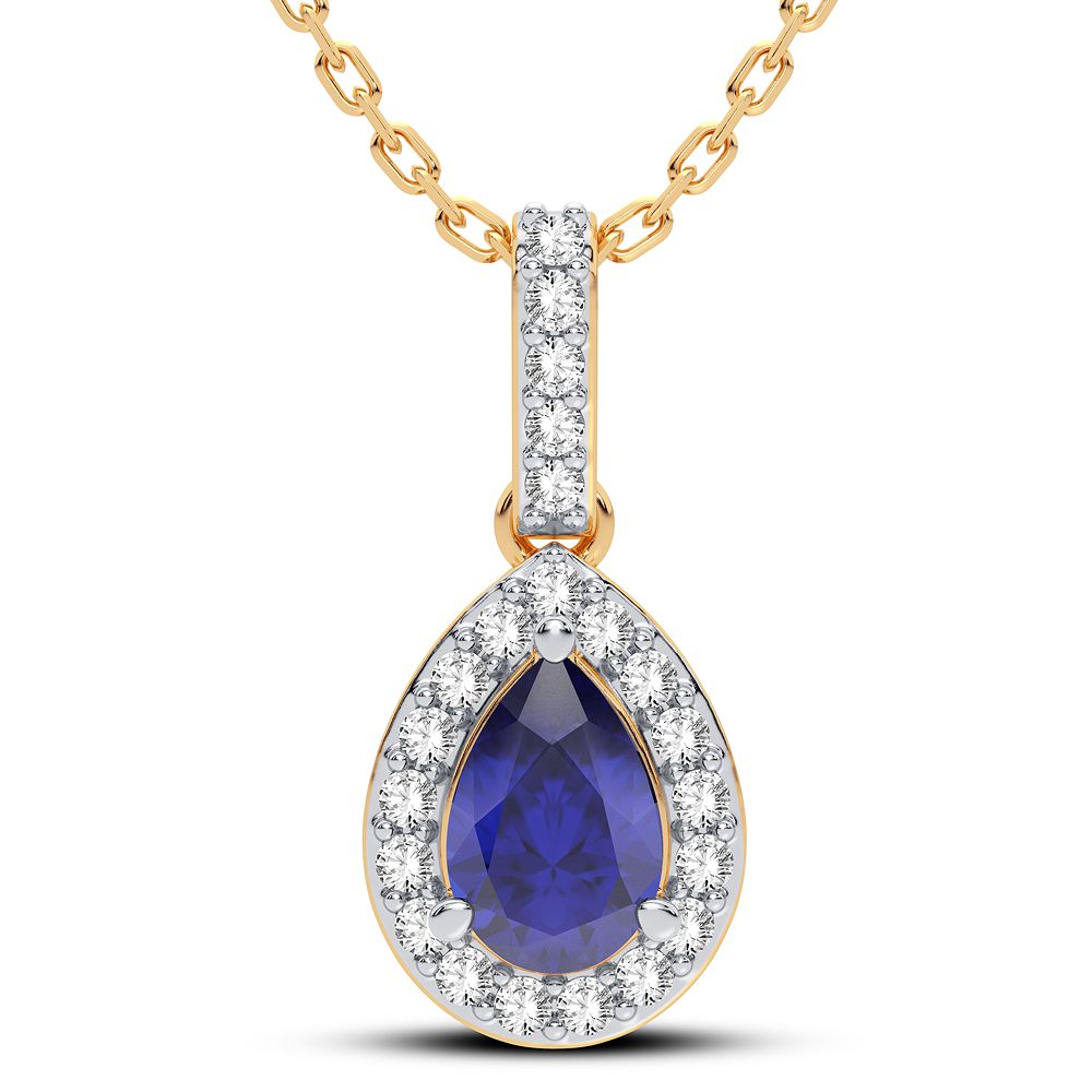 0.10 ct Sapphire & Diamond Pendant in 14K Gold