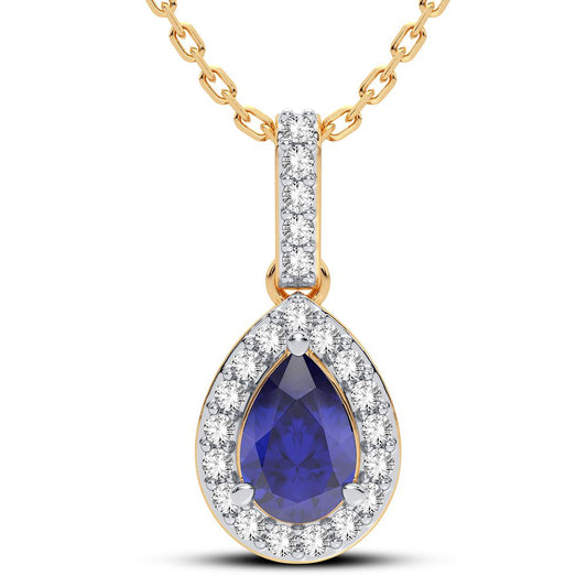 0.10 ct Sapphire & Diamond Pendant in 14K Gold