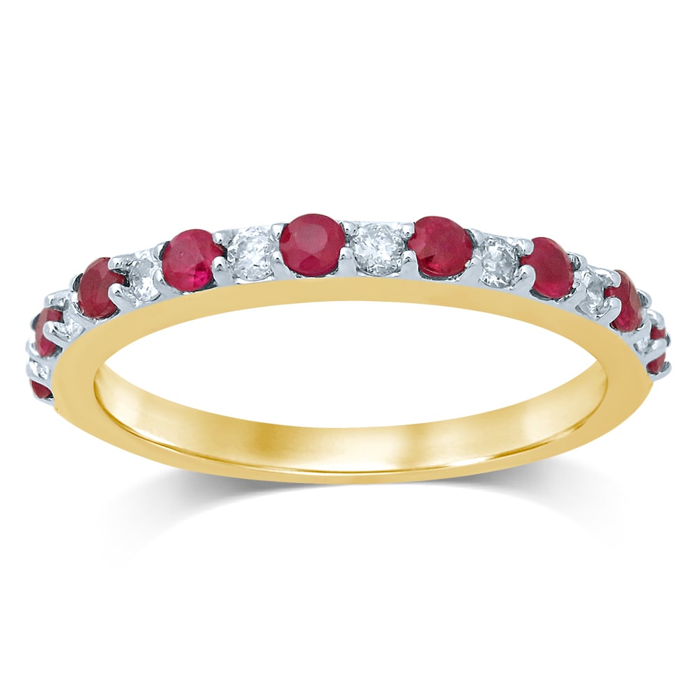 0.20 ct Ruby & Diamond Band in 14K Gold